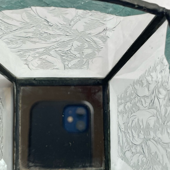 ARTISAN Hand Made Candle Holder Beveled Frosted Etched Glass Mirror Bottom - Picture 4 of 12